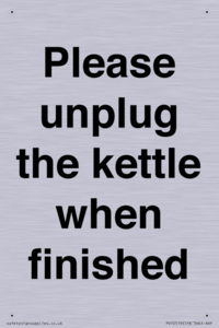 Please unplug the kettle when finished